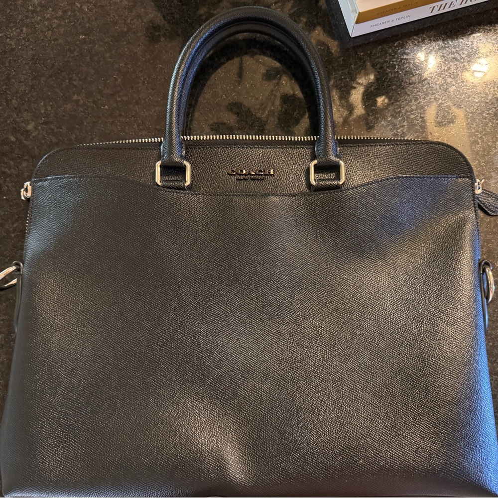 Coach Black Leather Laptop Bag